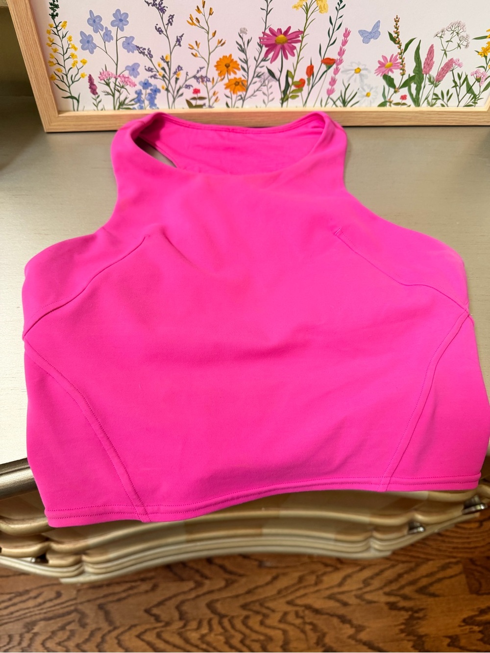 Lululemon High Neck Longline Sports Bra Pink Size 8